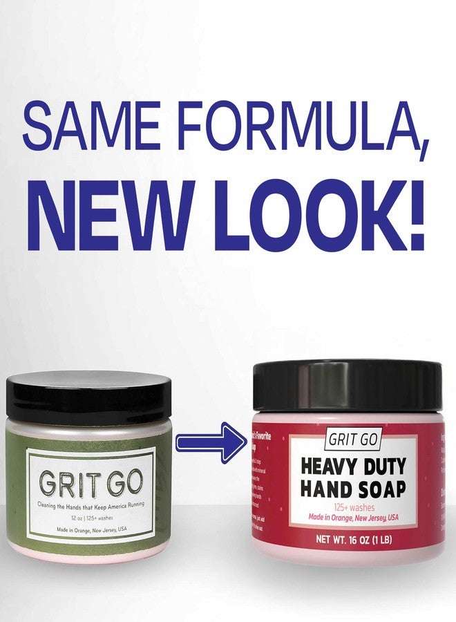 Grit Go صابون يد صناعي جريت جو - منظف يدوي ثقيل للميكانيكيين وعمال البناء والمزيد - يزيل الشحوم والزيت والصدأ والدهان - معجون يد مرطب ومقشر (1 رطل) - Image 2
